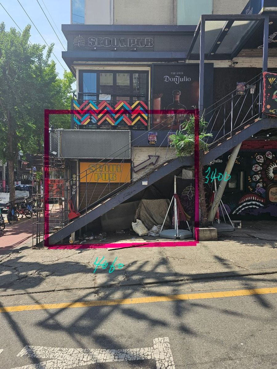 시공 전 현장, 쌓을 자리와 치수 표시